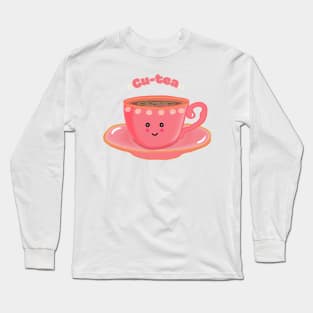 Cu-tea cute pink tea cup Long Sleeve T-Shirt